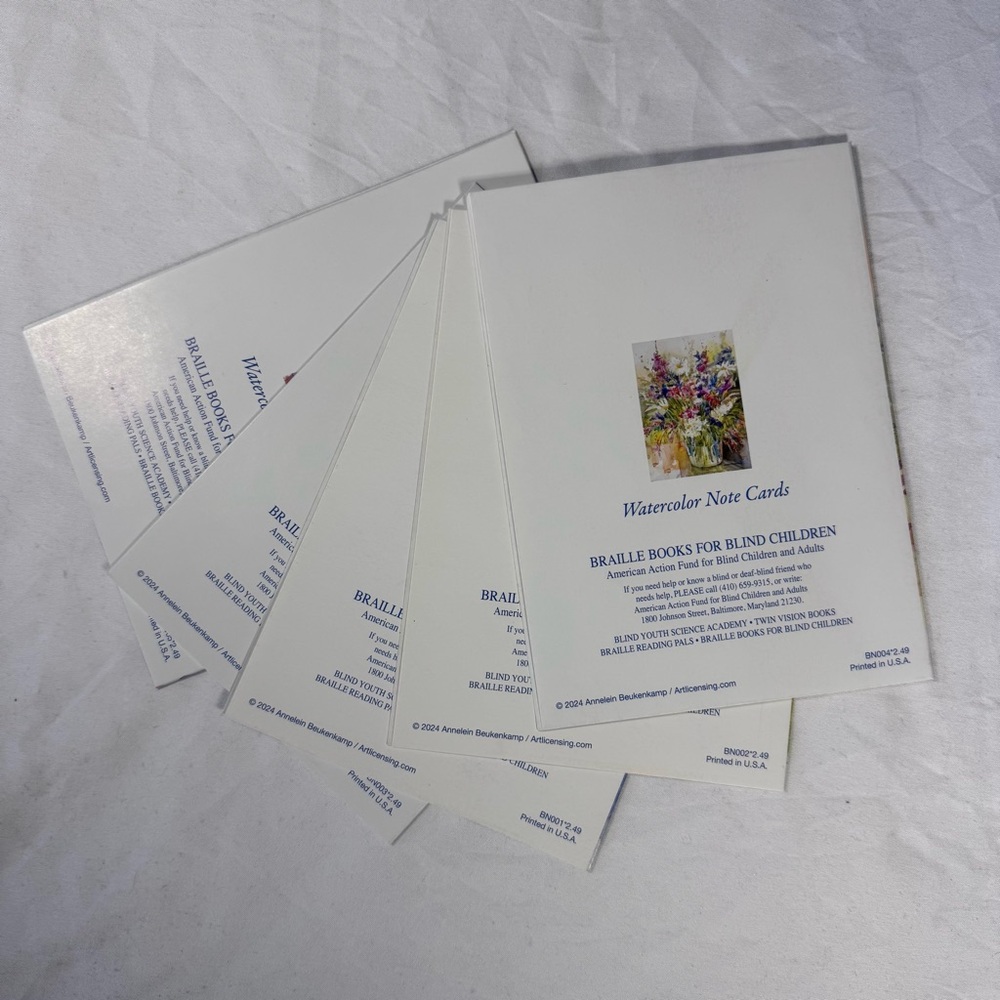 5 Vibrant Floral Watercolor blank cards - Picture 2 of 5